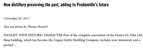 Ox Yoke Gift Shop (Copper Kettle Distilling Company) - 2017 Article On Distillery (newer photo)